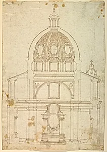 Cross section of church of S. Tommaso da Villanova