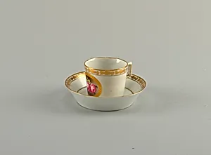 Cup and Saucer with Rose Medallion