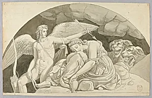 Cupid Awakens Psyche Overcome by the Content of the Vase Filled by Proserpine