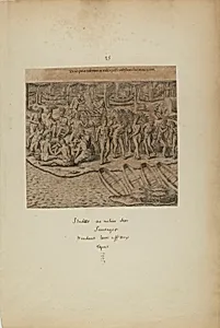 De Iss qui Acciderunt in Reditu Post Comestum Illud Mancipium. (from book, Americae, part three)