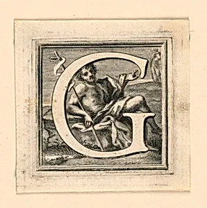 Decorated Capital Letter G by Giovanni Passari, Italian