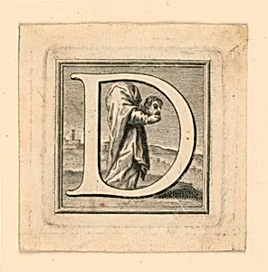 Decorated capital letters C and D