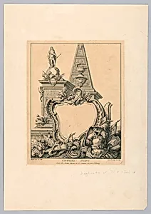 Decorated Cartouche with Monuments