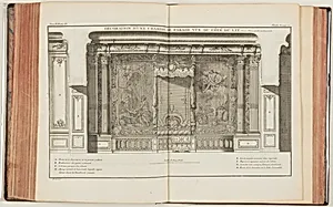 Decoration d'une chamber de parade vÃ¼e du cÃ´tÃ© du Lit, plate 82 in De La Distribution des Maisons de Plaisance, et de la Decoration des Edifices en General