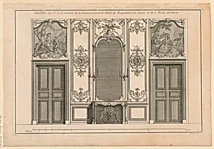 Decoration of the Bedroom Fireplace Wall at Hotel Roquelaure