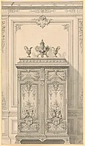 Design for a Bedroom Armoire in Louis XVI Style (Armoire pour un chambre Ã  coucher riches, Style Louis XVI)