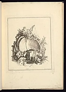 Design for a Cartouche Representing Architecture