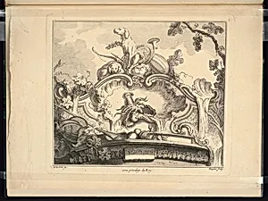 Design for a Cartouche with Crayfish (Horizontal)