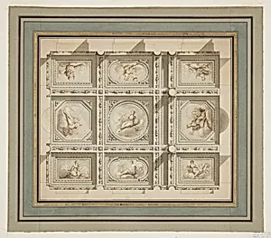 Design for a Coffered Ceiling, with the Muses