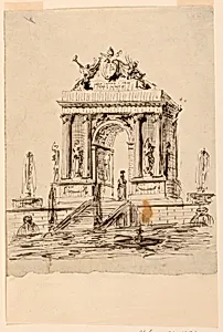 Design for a Fountain with the Coat-of-Arms of Pope Gregory XVI by Unknown