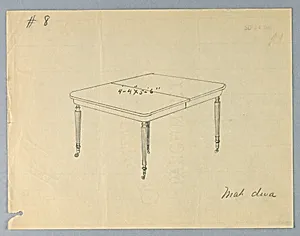 Design for a Four-Legged Rectangular Mahogany Dining Table