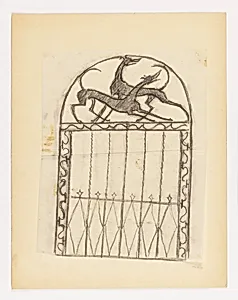 Design for a Gate, Two Hounds