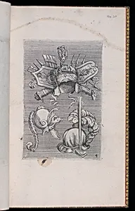 Design for a Military Trophy and Two Helmets