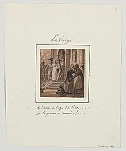 Design for a Painted Porcelain Plate, La Vierge (The Virgin) from the Le Zodiaque Travesti (The Farcical Zodiac) Service