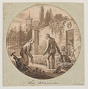 Design for a Painted Porcelain Plate, Les AnÃ©mones (Anemones) for the Service de la Culture des Fleurs (Flower Cultivation Service)