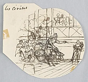 Design for a Painted Porcelain Plate, Les Cerises (Cherries) for the Service des Objets de Dessert (Dessert Service)