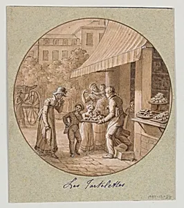 Design for a Painted Porcelain Plate, Les Tartelettes (Little Tarts) for the Service des Objets de Desserts (Dessert Service)