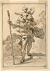 Design for a Painting of Saint Christopher