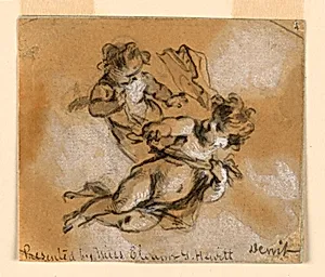 Design for a Painting, Two Flying Putti