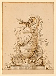Design for a panel decoration showing a ewer, for a plate in the "Recueil d' Ornements"