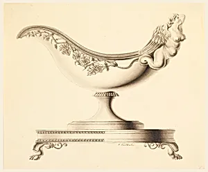 Design for a Sauce Boat by Joseph Anton Seethaler II, German, 1799–1868