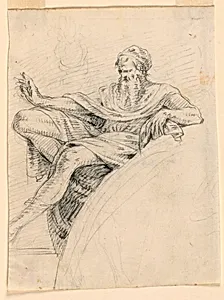 Design for a Sculpture of a Prophet Beside an Arch