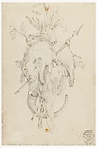 Design for a Snuff Box Cover (verso); Trophy of Hunting (recto)