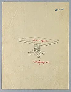 Design for a Square Mahogany Dining Table
