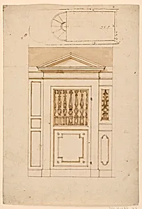 Design for a Wooden Door in a Panelled Room