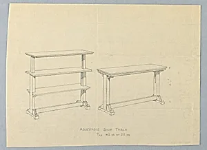 Design for Adjustable Side Serving Table by A.N. Davenport Co.