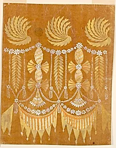 Design for an Embroidered Horizontal Border of the "Fabrique de St. Ruf," Unfinished
