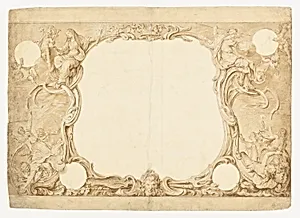 Design for an Ornamental Border Used for the Surround to the General Chart in John Pine's "Tapestry Hangings in the House of Lords" by Gravelot, French, 1699 - 1773, active in England