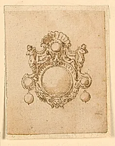 Design for brooch with round diamond by Unknown