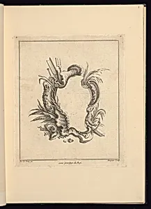 Design for Cartouche Evoking Aquatic Elements