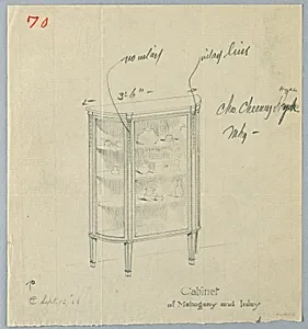 Design for China Cabinet of Mahogany and Inlay, Sept. 13, 1906