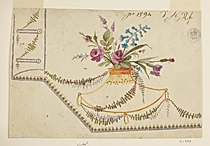 Design for Embroidered Waistcoat, pattern 1594 of the Fabrique de St. Ruf