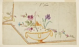 Design for Embroidered Waistcoat, pattern 1600 of the Fabrique de St. Ruf