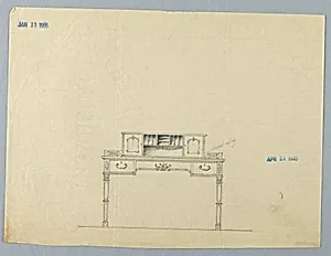 Design for for Ornate Writing Table with Pierced Railing