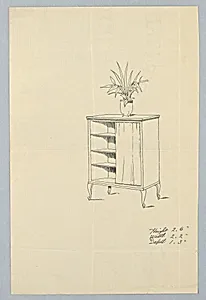 Design for Four-Legged Cabinet with a Curtain by A.N. Davenport Co.