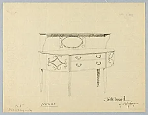 Design for Mahogany Sideboard with Neo-Classical Motifs