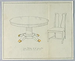 Design for Oak Round Table and Chair