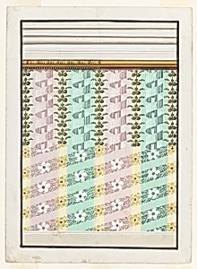 Design for Painted Decoration of a Wall, with Alternative Suggestions