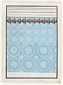 Design for Painted Decoration of a Wall, with Alternate Suggestions