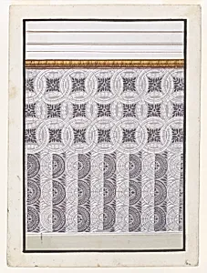 Design for Painted Decoration of a Wall, with Alternate Suggestions
