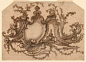 Design for Panel Decoration with Rocaille Ornament