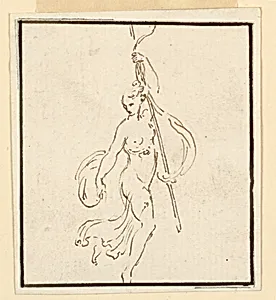 Design for Part of a Wall or Ceiling Decoration: A Woman Dancer by Unknown