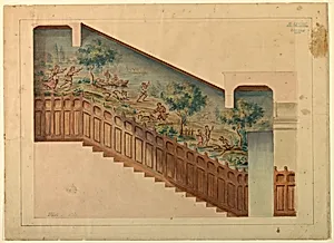 Design for Portion of Stairway in ChÃ¢teau-sur-Mer, Newport, Rhode Island