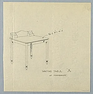 Design for Simple Writing Table "A" with Straight Square Legs