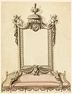 Design for Sofa and Mirror, Portrait Room, Royal Palace; Warsaw, Poland