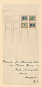 Design for Stained Glass in Music Room in Miss Caldwell's House, Newport, R. I.